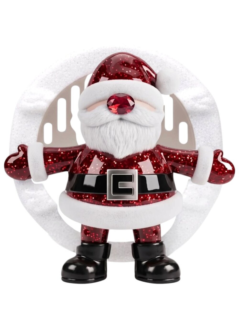 Bath & Body Works Santa Moves When You Press Buckle Vent & Visor Car Clip Holder